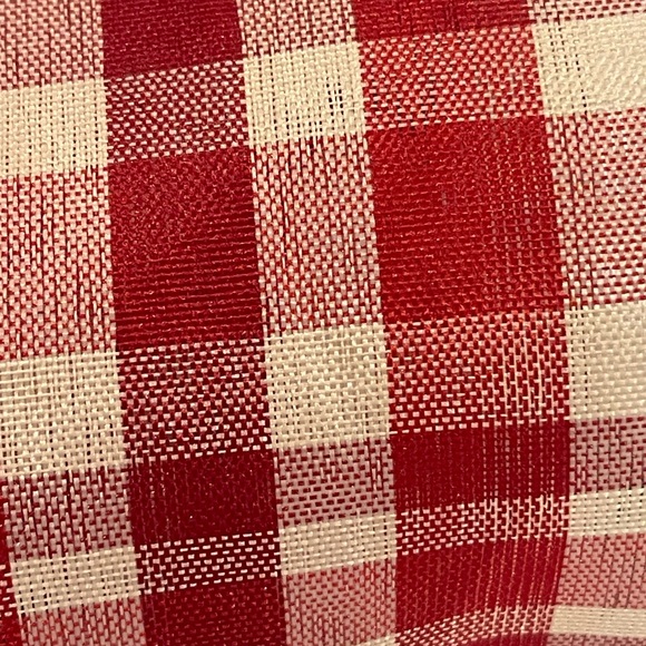 2.5" Wired GINGHAM Ribbon 2-Tone RED Beige Buffalo plaid gingham check! - Picture 5 of 5